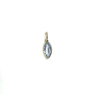 Marquise Cut Blue Sapphire in solid 14K Yellow Gold